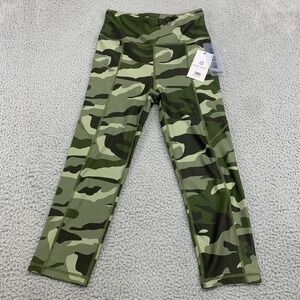 Nine West Active Leggings Womens Small Green Camouflage Stretch Yoga Pants NEW